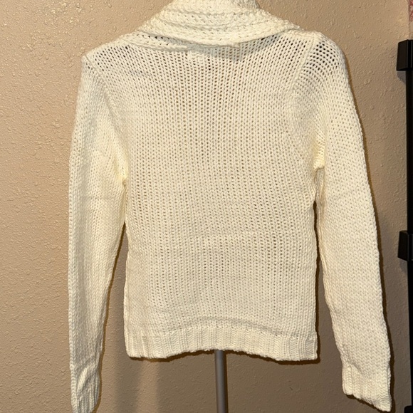 Miracle Cream Cowl Neck Cable knit Sweater​ - Picture 5 of 8